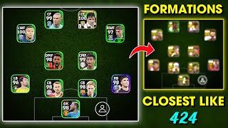 Closest Formations to 424 in eFootball 2024 mobile 😍  eFootball Best Formations [upl. by Uah]