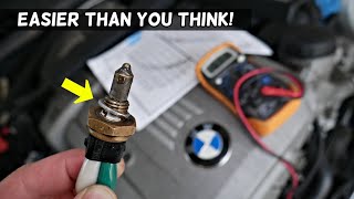 HOW TO TEST ANTIFREEZE COOLANT TEMPERATURE SENSOR ON BMW [upl. by Bjork]