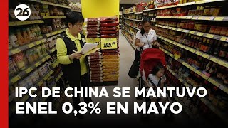 El IPC de China se mantuvo en el 03  en mayo [upl. by Sikram]