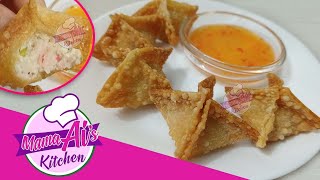 Easy CRAB RANGOON Recipe  Crab and Cream Cheese filled Wonton [upl. by Eugenio]