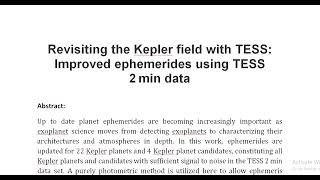 Revisiting the Kepler field with TESS Improved ephemerides using TESS 2 min data [upl. by Nosnehpets]