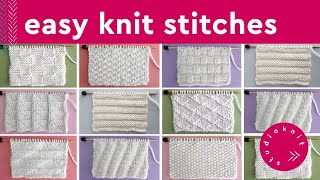 Easy Knit Stitch Patterns for Beginners [upl. by Janenna]