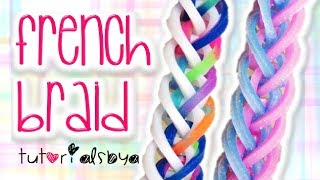 NEW French Braid Rainbow Loom Monster Tail Bracelet Tutorial  How To [upl. by Notgnilra560]