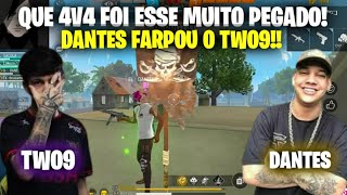 QUE 4V4 FOI ESSE TWO9 VS DANTES QUE NOSTALGIA QUEM SERA QUE GANHOU two9 dantes freefire 4x4 [upl. by Nadirehs]