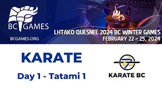 Lhtako Quesnel 2024 BC Winter Games  Karate  Day 1  Tatami 1 [upl. by Eserahc902]