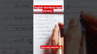 English shorthand legal phrases  Pitman shorthand outlines legal common phrases 2024 viralvideo [upl. by Ynomrah]