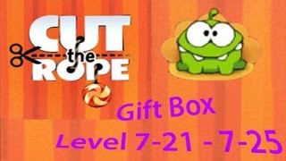 Cut the rope Gift Box Geschenkebox Level 721  725 3 stars walkthrough [upl. by Lanita]