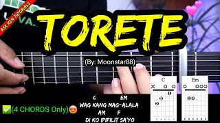 Torete  Moonstar88 EASY CHORDS😍  Guitar Tutorial  4 Chords Only [upl. by Gert]