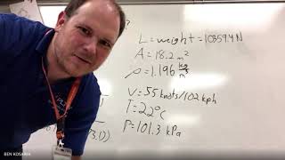 Lift Equation Example [upl. by Odrick]