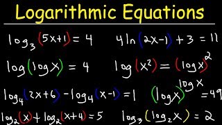 Solving Logarithmic Equations [upl. by Tj]