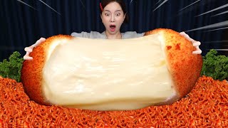 슈퍼사이즈 치즈볼 🧀 불닭볶음면 먹방 레시피 Amazing Giant Size Cheese Ball Challenge Recipe Mukbang ASMR Ssoyoung [upl. by Artiek955]