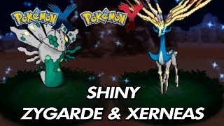 Pokemon X amp Y  Shiny Zygarde amp Shiny Xerneas Gameplay Scenes [upl. by Haswell]