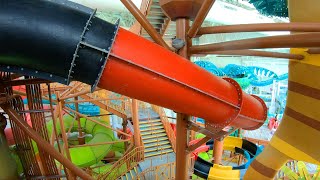 Zany Zigzag  Colorful Speed Waterslide at DreamWorks Water Park [upl. by Richelle]