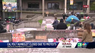 Cal Poly Humboldt closes campus after proPalestinian protesters take over [upl. by Lraep]