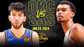 San Antonio Spurs vs OKC Thunder Full Game Highlights  January 24 2024  FreeDawkins [upl. by Kalli]