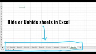 Hide or Unhide Sheets in excel excel excelsheets excel exceltips exceltutorial [upl. by Henrion623]