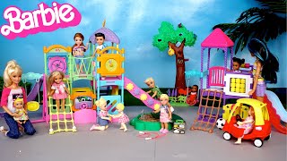 Barbie Family Toddler Dolls Playground Fun amp Night Routine [upl. by Kirat]