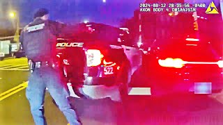 Newark Police Officer Fires Shots as Driver of Stolen Porsche Attempts to Flee [upl. by Baynebridge]