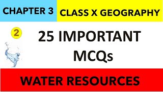 242  MCQs Class10 GEOGRAPHY chapter 3  WATER RESOURCES MCQs  Sst Class 10 CHAPTER 3 MCQs 2 [upl. by Notsirhc]