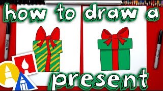 How To Draw A Christmas Present [upl. by Ahseenal311]