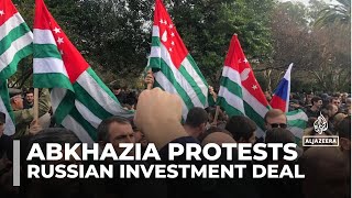 Protesters storm parliament in breakaway Georgian region of Abkhazia [upl. by Gilmour]