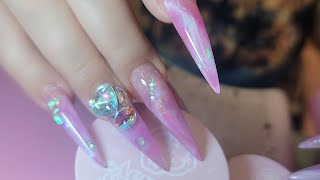 Enailcouturecom arcylics full with neon glow in the dark nails nailart naildesigns [upl. by Ayamat]