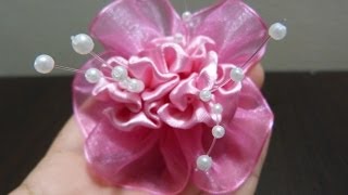 Como Hacer Flor de Tela ElegantesElegant Satin Fabric Flowers [upl. by Sinoda]