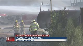 Firefighter captures blast on helmet camera [upl. by Nosrettap]