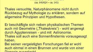 Geschichte Ionische Naturphilosophie  Thales Anaximander Anaximenes [upl. by Ellata]