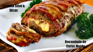 Receita de Como Fazer Rocambole de Carne Moída Assado Delicioso [upl. by Dnaltruoc]