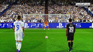 Real Madrid vs PSG  Penalty Shootout  Champions League 2022 Mbappe Messi vs Real Madrid  PES 2021 [upl. by Servetnick784]