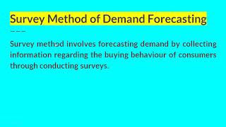 Survey Method of Demand Forecasting I Managerial Economics I AKTU [upl. by Cirre]