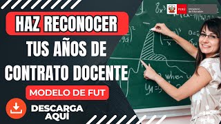 👉Modelo FUT👈 RECONOCIMIENTO años CONTRATO DOCENTE [upl. by Hpejsoj459]