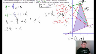 PP Dwa wierzchołki trójkąta ABC mają współrzędne A21 B14 [upl. by Ynohtnaluap]