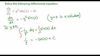 Separable differential equations example 211 [upl. by Lorrie]