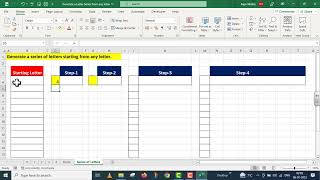 CHAR CODE and ROW Functions Generate a Letter Series from any letter [upl. by Yaffit]