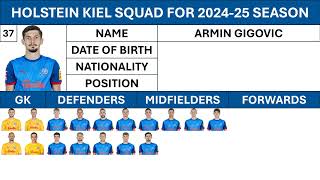 Holstein Kiels Squad for 202425 season  Who is your favourite [upl. by Alejandrina]