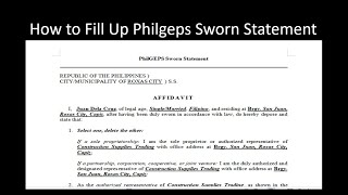 How to Fill up Philgeps Sworn Statement [upl. by Aan]