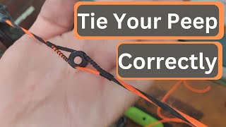 How to tie in a Peep sight on a compound bow [upl. by Aksoyn]