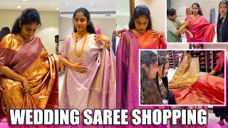 WEDDING SAREE SHOPPING ❤️  ANJI  യുടെ കല്യാണ സാരി എടുത്തു  PULLOTHI [upl. by Pius]