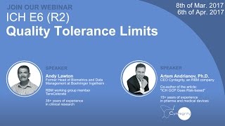 Quality Tolerance Limits QTLs  ICH E6 R2  Andy Lawton [upl. by Lubbi723]