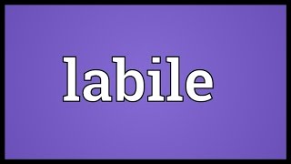 Labile Meaning [upl. by Ardnoyek]