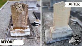 SATISFYING HEADSTONE CLEANING and D2 vs Wet and Forget [upl. by Yrohcaz]