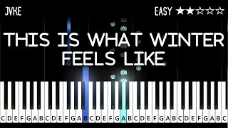 JVKE  this is what winter feels like  EASY Piano Tutorial [upl. by Samoht]