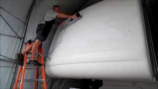 RV decal removal part 6 The wet sanding process to remove RV decal shadows [upl. by Einnalem]