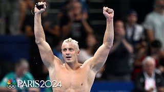 Martinenghi beats Fink Peaty in insane finish to 100m breaststroke  Paris Olympics  NBC Sports [upl. by Akli]