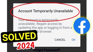 fb account temporarily unavailable problem solve 2024  account temporarily unavailable facebook [upl. by Eejan]