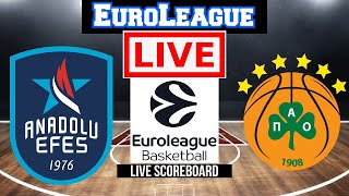 Live Anadolu Efes Vs Panathinaikos  EuroLeague  Live Scoreboard  Play By Play [upl. by Rodoeht266]