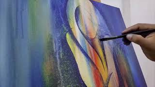 Large Abstract Figurative Painting  Acrylic Painting Technique  Step By Step [upl. by Riobard]