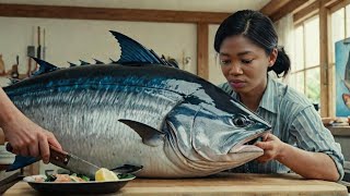 CUTTING the PERFECT Slice of Giant Bluefin Tuna [upl. by Heins]